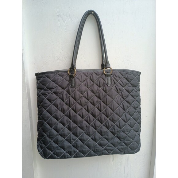 Old Navy Y2K Quilted Pocketbook Black Large Oversized Shoulder Bag Classic - Picture 2 of 9